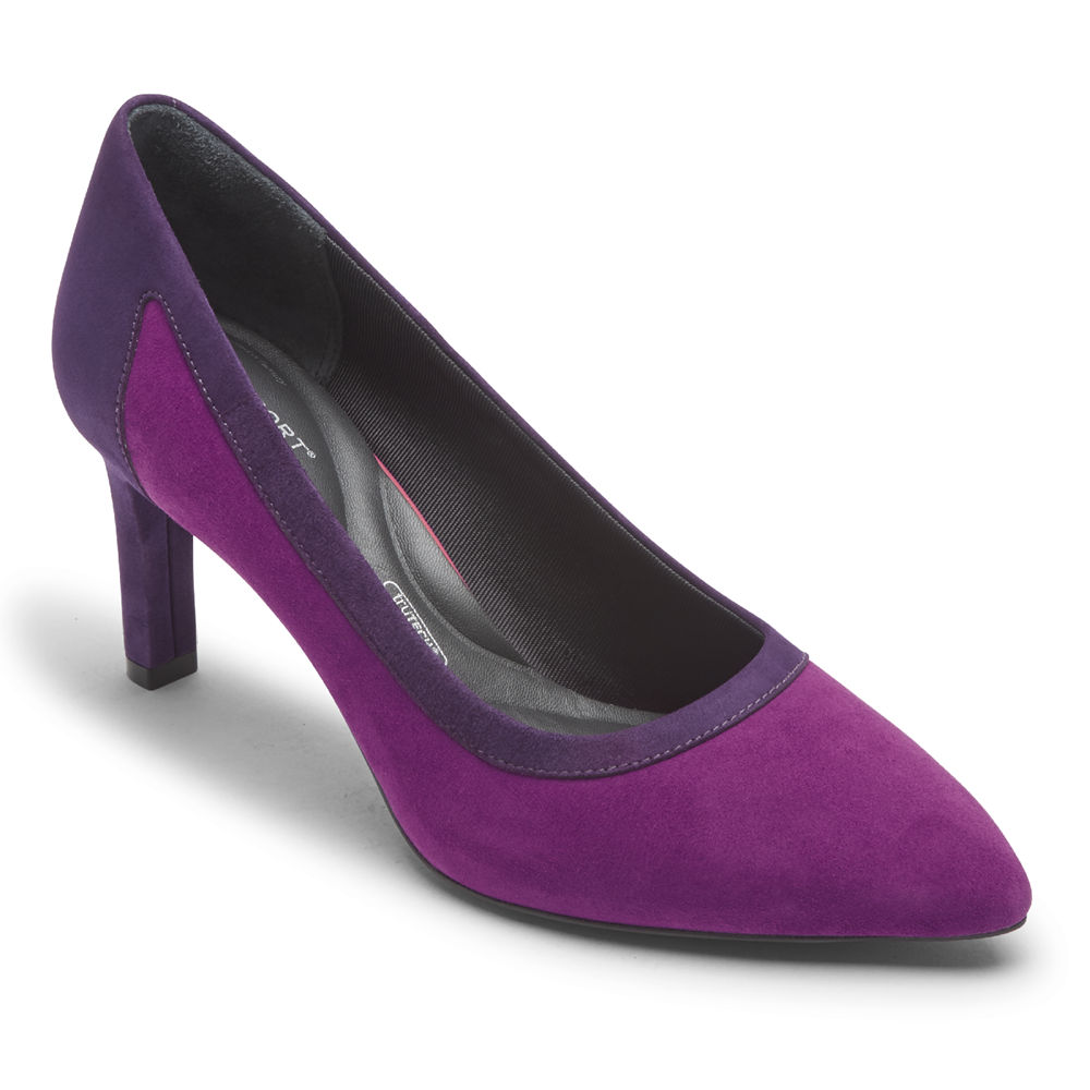 Rockport Singapore Womens Heels - Total Motion Valerie Luxe Pieced Purple - GI6729834